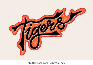 Tigers lettering logo . Typography vector illustration.