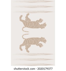 Tigers in light colors, vector