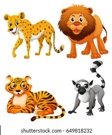 Different Types Wild Animals Illustration Stock Vector (Royalty Free ...