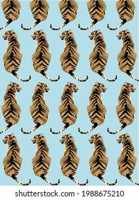 tigers ornament on blue background