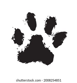 Tiger's paw, Ink Dog Paw, grunge style, Vector.