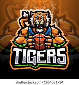 Tigers sport esport mascot logo design