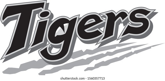 Tigers Team Logo Text Illustration