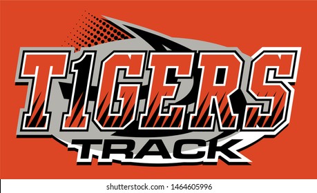 tigers track and field team design for school, college or league