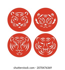 Tigres. Ilustración vectorial. Año del tigre. Símbolo zodiaco chino	