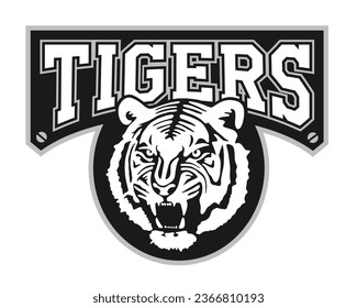 Tigers vector logo design. Emblem logotype