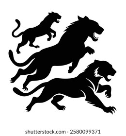 Tigers vector silhouettes beautiful art-7 