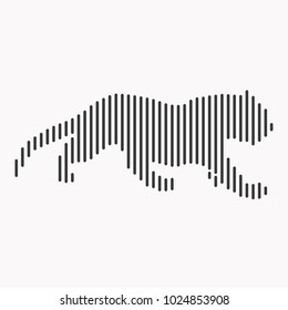 TIGER,WILD CAT LINE SYMBOL ILLUSTRATION VECTOR