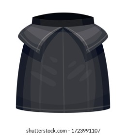 Tight Fit Dark Skirt with Side Decorative Elements Front View Vector Illustration