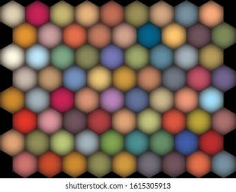 Tight fitting colorful balls creating geometric, technical feel pattern