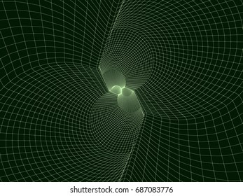 A tight green vortex abstraction a polygonal vector background