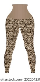 Tight leggings  leopard print. vector