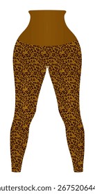 Leggings ajustados con estampado de leopardo. Vector	