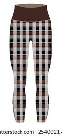 Tight leggings square pattern. vector