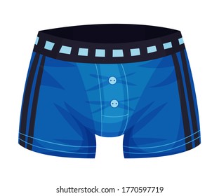 Tight Male Elastic Swimming Trunks Isolated on White Background Vector Illustration