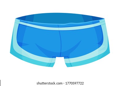 Tight Male Elastic Swimming Trunks Isolated on White Background Vector Illustration