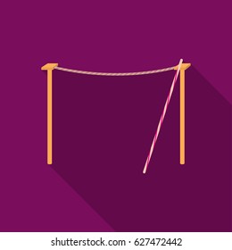 Tight rope icon in flat style isolated on white background. Circus symbol stock vector illustration.