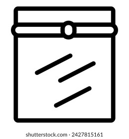 Tight vacuum sealed bag icon outline vector. Hermetic storage package. Transparent polyethylene sack