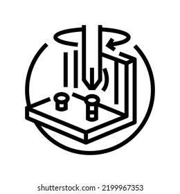 tighten screw screwdriver assembly furniture line icon vector. tighten screw screwdriver assembly furniture sign. isolated contour symbol black illustration