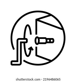 tighten screw wrench assembly furniture line icon vector. tighten screw wrench assembly furniture sign. isolated contour symbol black illustration