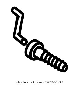 tighten screw wrench assembly furniture line icon vector. tighten screw wrench assembly furniture sign. isolated contour symbol black illustration