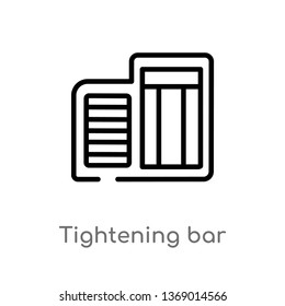 tightening bar vector line icon. Simple element illustration. tightening bar outline icon from gym and fitness concept. Can be used for web and mobile