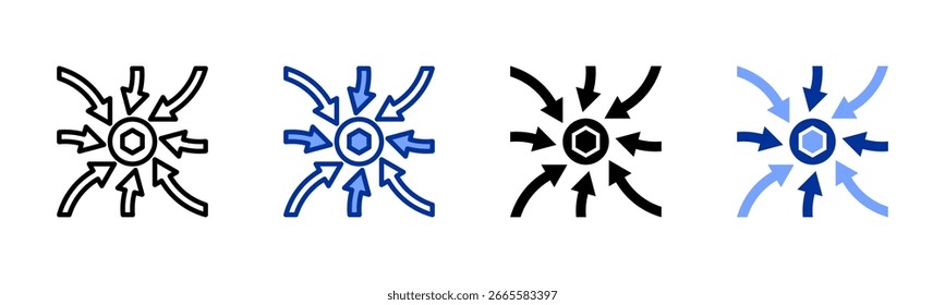 Tightening icon sheet multiple style collection