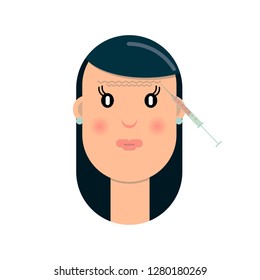 Tightening and wrinkle injection surgery vector illustration