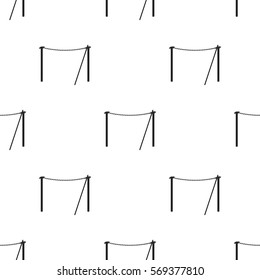 Tightrope icon in black style isolated on white background. Circus pattern stock vector illustration.