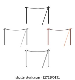 Tightrope icon in cartoon style isolated on white background. Circus symbol stock vector illustration.