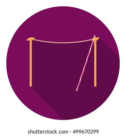 Tightrope icon in flat style isolated on white background. Circus symbol stock vector illustration.