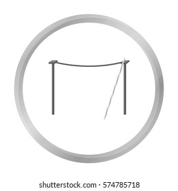 Tightrope icon in monochrome style isolated on white background. Circus symbol stock vector illustration.