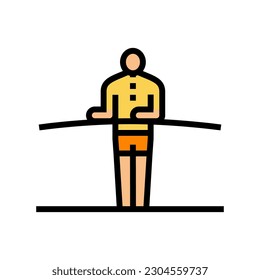 tightrope walker carnival vintage show color icon vector. tightrope walker carnival vintage show sign. isolated symbol illustration