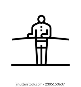 tightrope walker carnival vintage show line icon vector. tightrope walker carnival vintage show sign. isolated contour symbol black illustration