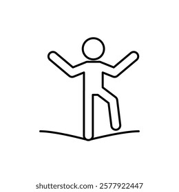 Tightrope walker icon Flat illustration sign