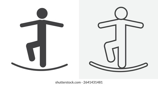 Tightrope walker icon Line graphics illustration