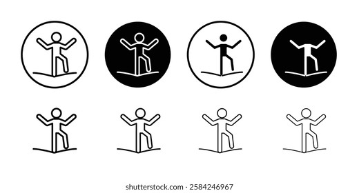 Tightrope walker icon linear logo isolated