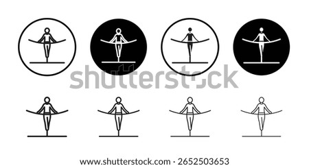 Tightrope walker icon simple outline vector sign