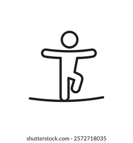 Tightrope walker icon Simple thin outline