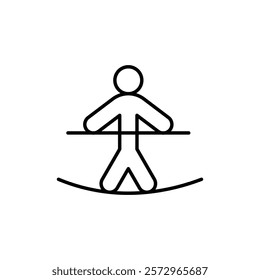 Tightrope walker icon simple vector symbol