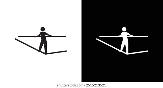 Tightrope Walker Symbol Dünne Linie flache Illustration