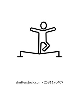 Tightrope walker icon Thin line art isolated