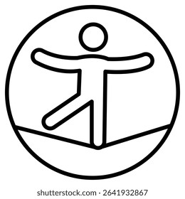 Tightrope walker icon Thin line vector design