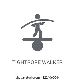 Tightrope walker icon. Trendy Tightrope walker logo concept on white background from Circus collection. Suitable for use on web apps, mobile apps and print media.