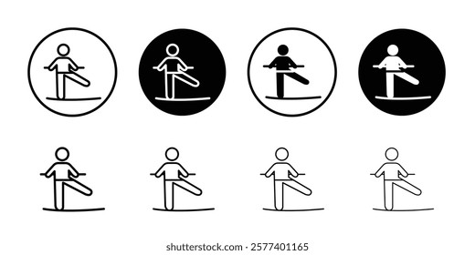 Tightrope walker icon Vector logo set flat