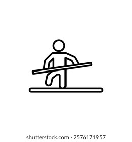 Tightrope walker icon vector outline logo sign