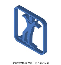 Tightrope walker isometric left top view 3D icon