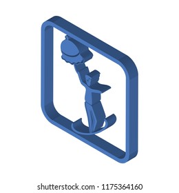 Tightrope walker isometric left top view 3D icon