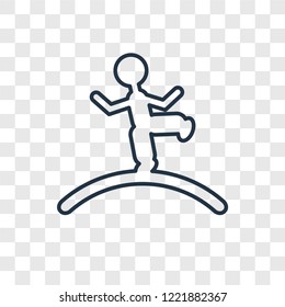 Tightrope walker man concept vector linear icon isolated on transparent background, Tightrope walker man concept transparency concept in outline style