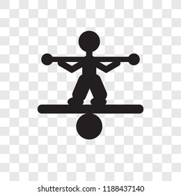 Tightrope walker man vector icon isolated on transparent background, Tightrope walker man transparency logo concept